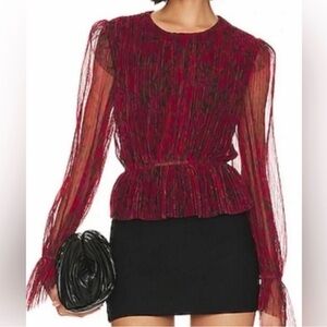 Steve Madden Burgundy Sheer Blouse
